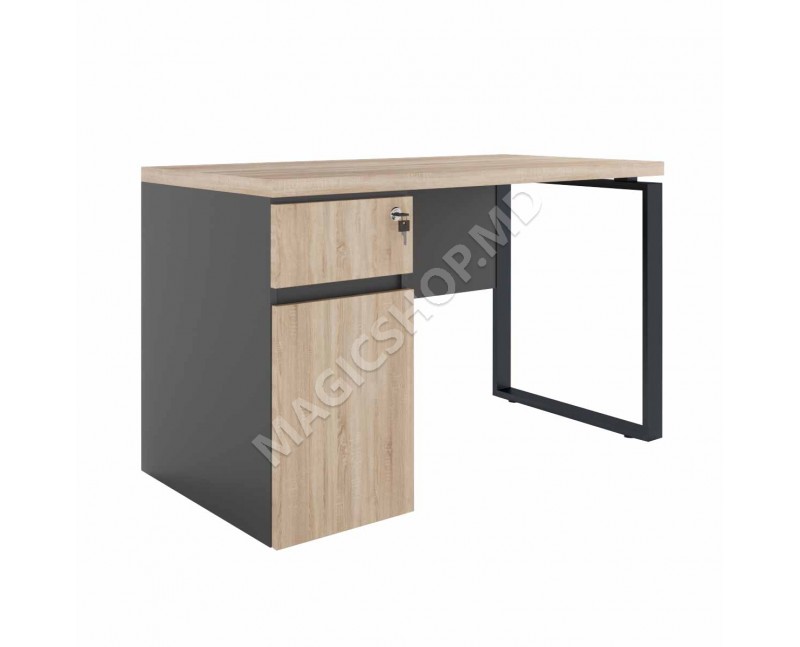 Masa Birou Box Incorporat 1200x600 Sonoma/Black